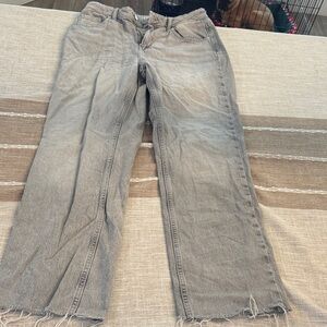 Zara Washed Gray Straight-Leg Jeans